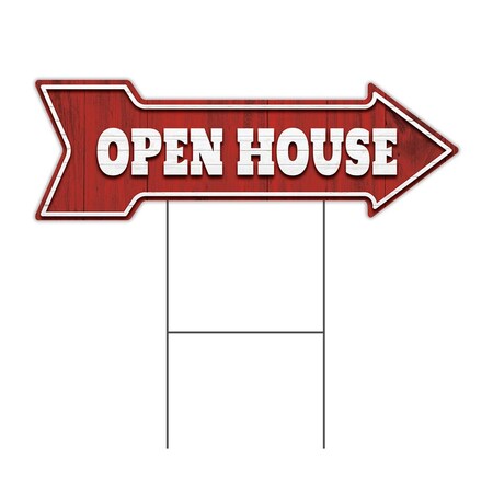 Open House Arrow Yard Sign Funny Home Decor 30in Wide